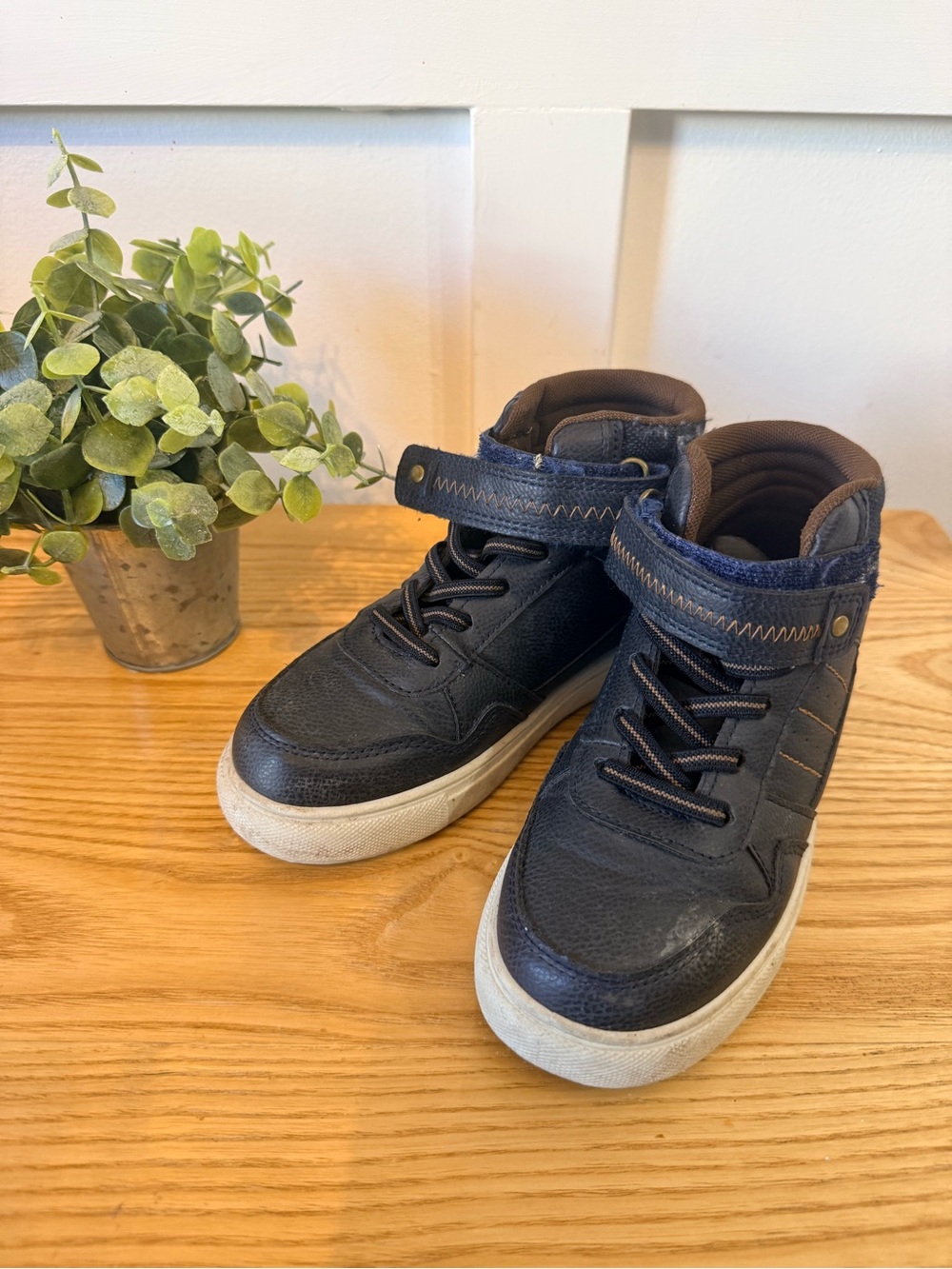 🌿10/$25 • Kids Joey Faux Leather High-Top Sneakers